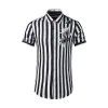 Summer Xinyi short-sleeved shirt, striped narcissus printed butterfly logo men's slim-fitting top factory direct sales details Picture